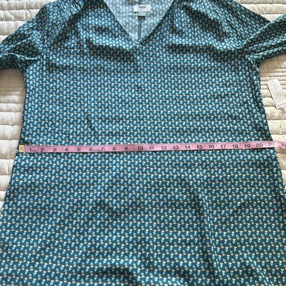 NWT Old Navy Women T-shirt Dress Size Large V Neck 3/4 Sleeves Teal Floral Print - Picture 7 of 9